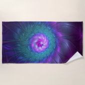 抽象芸術フローラカラフル美しいフラワー ビーチタオル (正面)