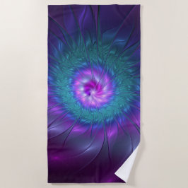 抽象芸術フローラカラフル美しいフラワー ビーチタオル