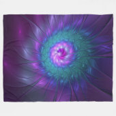 抽象芸術フローラカラフル美しいフラワー フリースブランケット (正面(横))