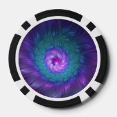 抽象芸術フローラカラフル美しいフラワー ポーカーチップ (裏面)