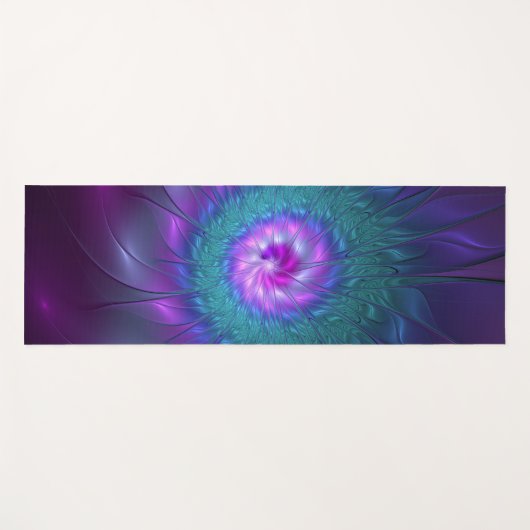 抽象芸術フローラカラフル美しいフラワー ヨガマット (正面(横))