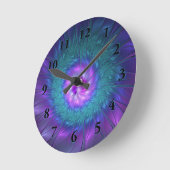 抽象芸術フローラカラフル美しいフラワー ラウンド壁時計 (傾斜)