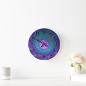 抽象芸術フローラカラフル美しいフラワー ラウンド壁時計 (ホーム)