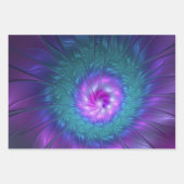 抽象芸術フローラカラフル美しいフラワー ラッピングペーパーシート (正面3)