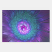 抽象芸術フローラカラフル美しいフラワー ラッピングペーパーシート (正面3)