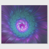 抽象芸術フローラカラフル美しいフラワー ラッピングペーパー (フラット)