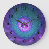 抽象芸術フローラカラフル美しいフラワー ラージ壁時計 (正面)