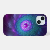 抽象芸術フローラカラフル美しいフラワー iPhone 15ケース (裏面横)