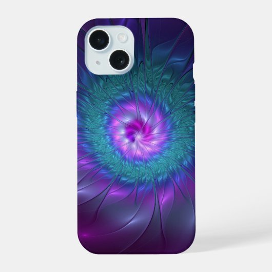 抽象芸術フローラカラフル美しいフラワー iPhone 15ケース (裏面)