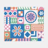 抽象芸術フローラカード。継ぎ目のない民話のパターン。S フリースブランケット (正面(横))