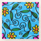 抽象芸術フローラガラスコースター ガラスコースター (正面)