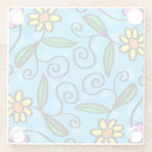 抽象芸術フローラガラスコースター ガラスコースター (裏面)