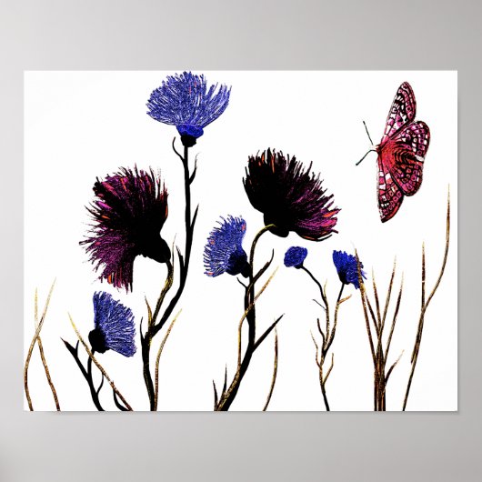 抽象芸術フローラキャンバス ポスター (正面)