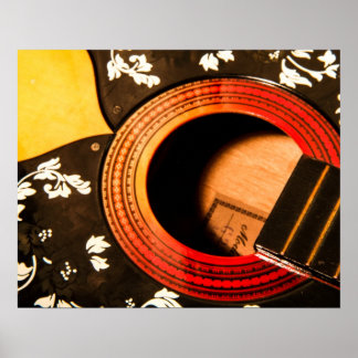 抽象芸術フローラギターポスター ポスター