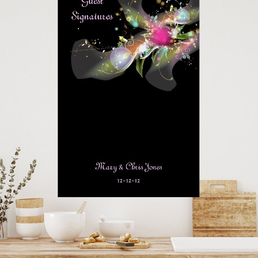 抽象芸術フローラゲスト署名ポスター ポスター (キッチン)