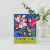 抽象芸術フローラサンキューカスタム文字 ポストカード (スタンド正面)