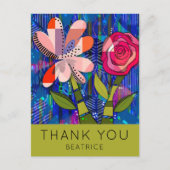 抽象芸術フローラサンキューカスタム文字 ポストカード (正面)