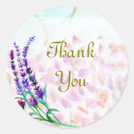 抽象芸術フローラサンキューステッカー ラウンドシール