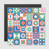 抽象芸術フローラスカンジナビアフォークパターン (正面/裏面)