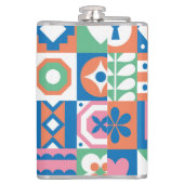 抽象芸術フローラスカンジナビアフォークパターン フラスク (裏面)