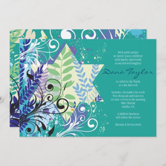 抽象芸術フローラスターインアクア 招待状 (正面/裏面)