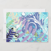 抽象芸術フローラスターターコイズ招待状 招待状 (裏面)