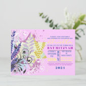 抽象芸術フローラスターバルミツワー招待状 招待状 (スタンド正面)