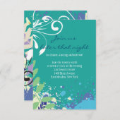 抽象芸術フローラスター披露宴パーティーカード 招待状 (正面/裏面)