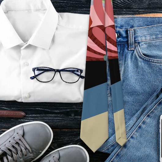 抽象芸術フローラストライプの特殊 ネクタイ