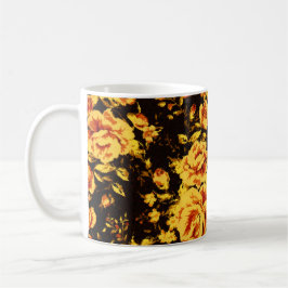 抽象芸術フローラスパークルガラス質感 コーヒーマグカップ