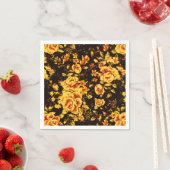 抽象芸術フローラスパークルガラス質感 スタンダードカクテルナプキン (インサイチュ)