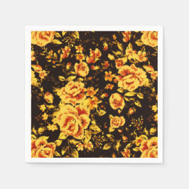 抽象芸術フローラスパークルガラス質感 スタンダードカクテルナプキン