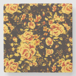 抽象芸術フローラスパークルガラス質感 ストーンコースター