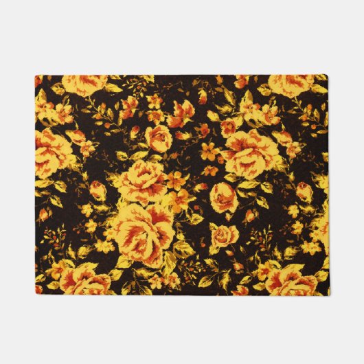 抽象芸術フローラスパークルガラス質感 ドアマット (正面)