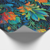 抽象芸術フローラスワールタペストリーはっきりしたヴィヴィッドカラフル ラッピングペーパー (角)
