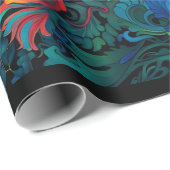 抽象芸術フローラスワールタペストリーはっきりしたヴィヴィッドカラフル ラッピングペーパー (ロールコーナー)