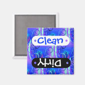 抽象芸術フローラスワールブルーパープルギフトガーリーズ マグネット (正面/裏面)