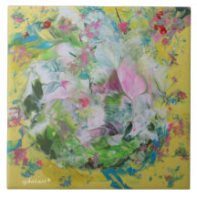 抽象芸術フローラセラミックタイル