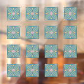 抽象芸術フローラタイル模様 ウィンドウサイン (シート2)