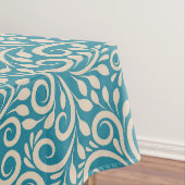 抽象芸術フローラダークシアンパターン テーブルクロス (インサイチュ)