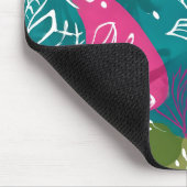 抽象芸術フローラティール(緑がかった色)ピンクオフィスマウスパッド マウスパッド (コーナー)