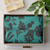 抽象芸術フローラデザインのティール（緑がかった色）の分離 薄葉紙 (ギフト)