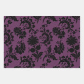 抽象芸術フローラデザインオン紫 ラッピングペーパーシート (正面3)