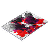 抽象芸術フローラデザイン – 白の上に赤と紫 ノートブック (左側)