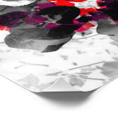抽象芸術フローラデザイン – 白の上に赤と紫 フォトプリント            (角)