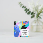 抽象芸術フローラネイルアーティストサロンブラシストロークアート スクエア名刺 (スタンド正面)