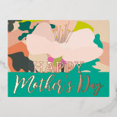 抽象芸術フローラハッピーマザーズデイ実在金ゴールド 箔シーズンポストカード (正面)