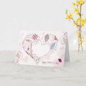 抽象芸術フローラハートハッピーマザーデイカード カード (黄色い花)