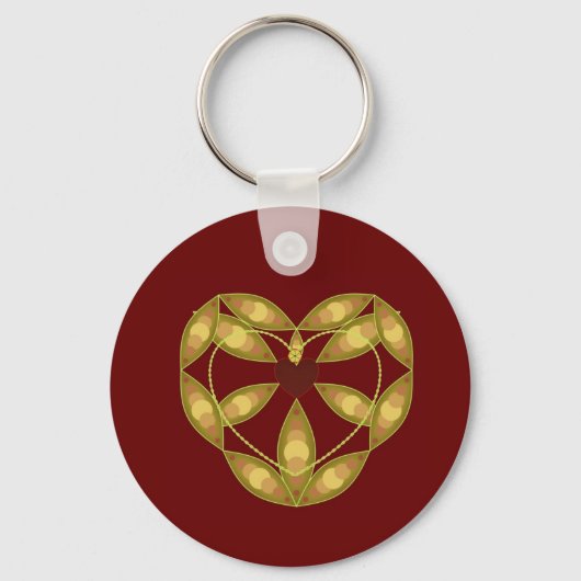 抽象芸術フローラハート キーホルダー (正面)