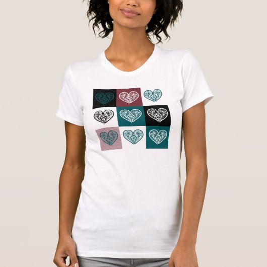 抽象芸術フローラハートTシャツ Tシャツ (正面)